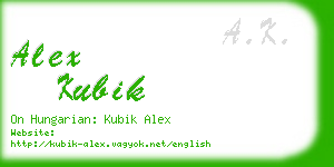 alex kubik business card